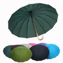 16-Rib Wooden Hook Handle Umbrella view 3