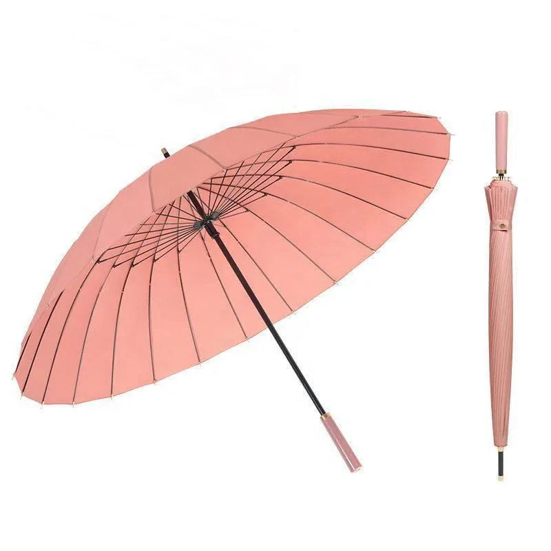 24-Rib Automatic Straight Umbrella